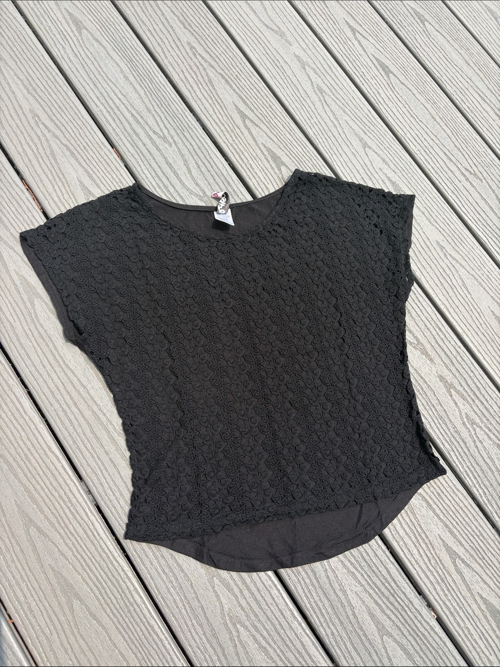 Black Crochet Crop Top